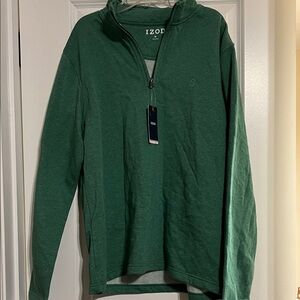 Green pullover with half zip